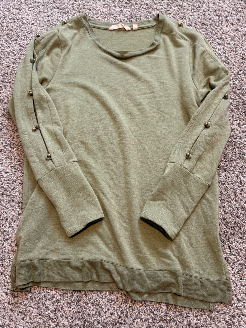 S Soft Surroundings Go Lively Bibi Green Tunic Pullover Sweatshirt Small Soft